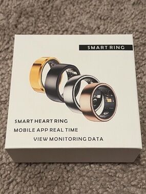 LuckRing Silver Smart Ring Activity Tracker Thick Band Size 7